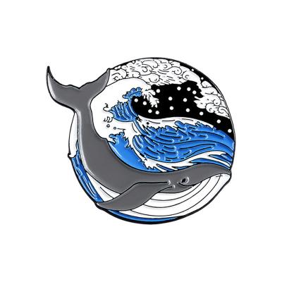 China Europe WD hard small moq animal unique whale constellation enamel lapel pin badges maker for sale