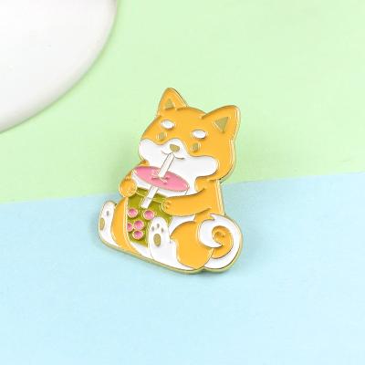 China Europe WD Funny Animal Dog Leader Like Hard Enamel Pin Cartoon Corgi Dog Soft Enamel Lapel Pin Badge for sale