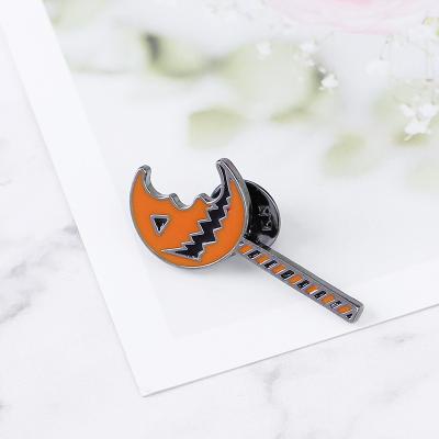 China Cute Europe Cartoon Halloween Fun Lapel Pin Pumpkin Lollipop Props Badge for sale