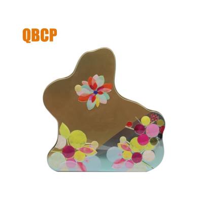 China Recyclable Rabbit Shaped Chocolate Metal Tin Box With Customer Logo for sale