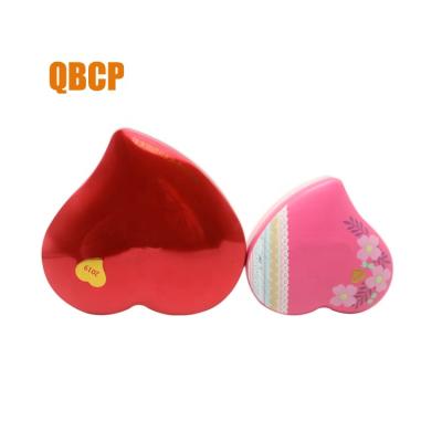 China Recyclable 3D Heart Shaped Tin Gift Box With Customer Design For Candy Pack for sale