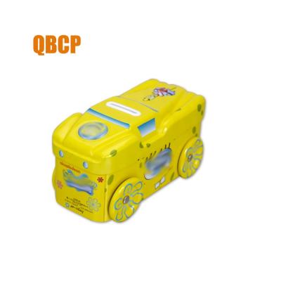 China Recyclable Rectangular Truck Shaped Chocolate Tin Box With Wheel And Lock for sale