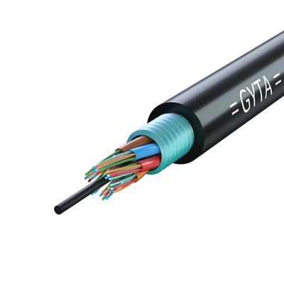 China FTTH Manufacturer Outdoor Armored Single Mode 12 24 48 Core Fiber Optic Cable GYTA for sale