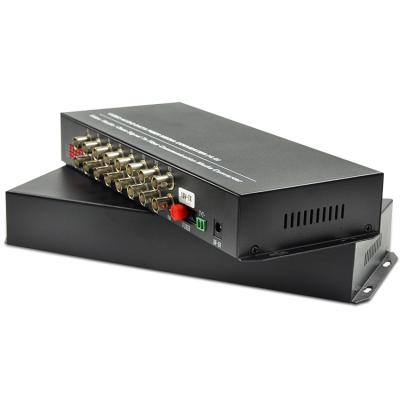 China Ftth 16 Channel Support-mount Return Data To Fiber SM FC Port 20KM BNC Port To Fiber Video Converter for sale