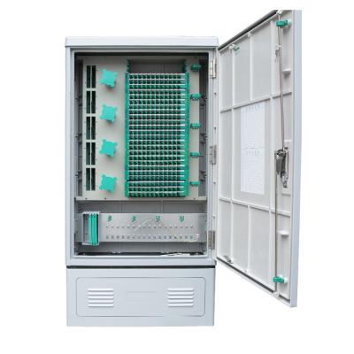 China FTTH FTTB FTTX Network IP65 FTTH 288 Core Outdoor Fiber Splice Cable Cross Connection Fiber Optic Cabinet for sale