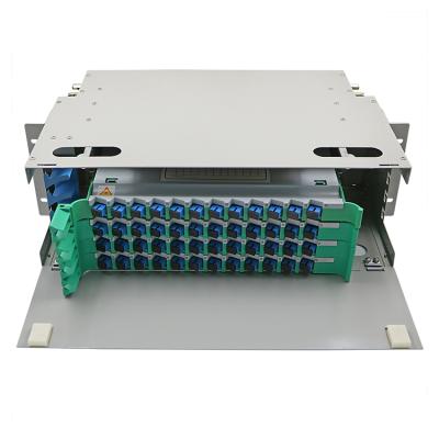 China FTTX 19 system distribution frame 12 inch 24 48 96 144 core fiber optic ftth terminal box cabinet odf for sale