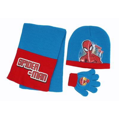 China Colorful Kids COMMON Beanie Gloves Scarf Set Cartoon for sale