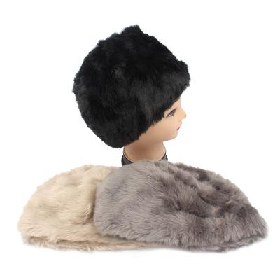 China COMMON Women's Faux Fur Winter Style Warm Russian Cossack Fluffy Ball Ski Cap Ear Warmer Hat for sale