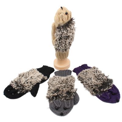 China Daily Life Women Winter Faux Fur Fingerless Mittens Knitted Girl Gloves for sale