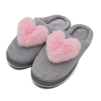 China Cute Slipper Women's Valentine's Day Heart Patterns Plush Home Winter Soft Anti-slippery Slippers For Gifts for sale