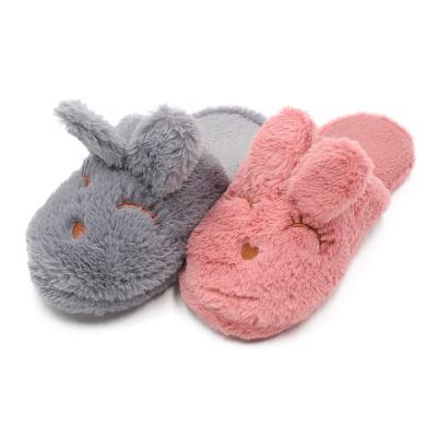 China New Style Plush Bedroom Warm Pink Bunny Slippers Rabbit Anti-slippery Wholesale Slippers For Woman Indoor Shoes for sale