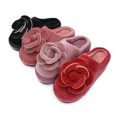 China Madame Thick Sole Winter Indoor Slippers Women's Slippers Flower Winter Anti-slippery Large Indoor Indoor Slippers for sale