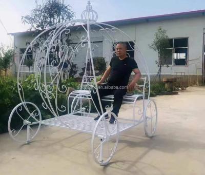 China Iron Wedding Decorations Supplies Metal Wedding Flower Cart Pumpkin Cart Decorative Garden Cart for sale