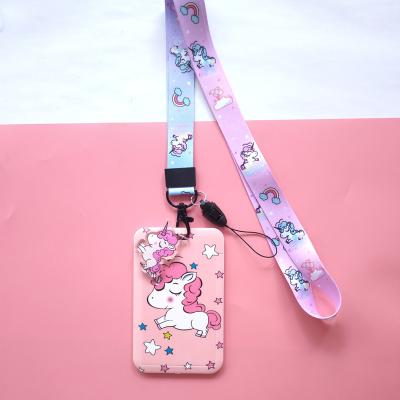 China Cute Fashion Cartoon ID Card Holder Lanyard For Card Pass Mobile Phone Usb Badge Holder for sale