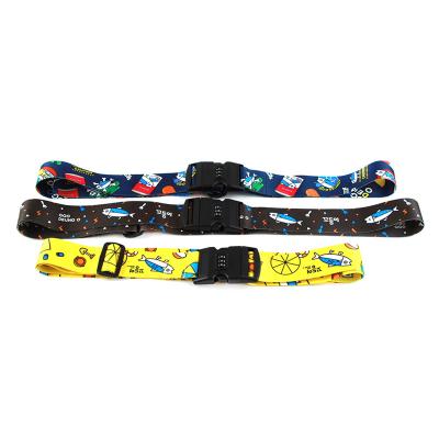 China Wholesale Sublimation Printed Polyester Luggage Strap With Custom Cartoon Design for sale