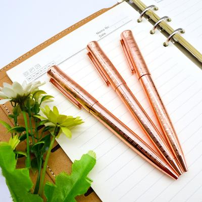 China office & Tip Pen With Custom Logo Office Use Metal Press Action Pen Hot Sell Rose Gold School for sale