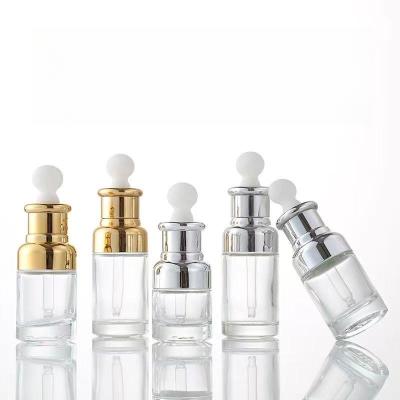 China Wholesale Cosmetic Essential Oil Container Bottles, High End Luxury, 30ml 50ml 10ml Transparent Glass Dropper Bottle for sale