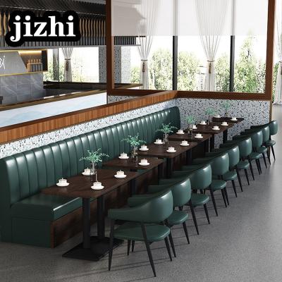 China Modern Cafe Restaurant Booth Modern Sofa Tufted Back Luxury Wood Dining Seating Sets for sale