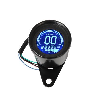 China Universal Instant Vehicle Speed ​​Digital Motorcycle LCD Screen Tachometer Odometer Tachometer Fuel Gauge For 1-4 Cylinders 7 Color Backlight for sale