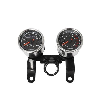 China Universal Motorcycle Odometer Speedo Tachometer Combination 12V 0-180 km/h Dual Motorcycle LED Trips Tachometer Gauge with Bracket for sale