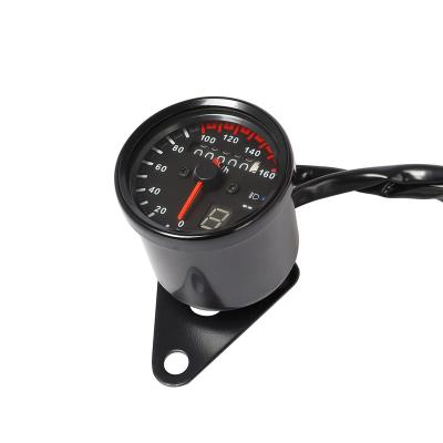 China Free Shipping Universal Motorcycle Tachometer Instrument Motorcycle Cafe Racer Tachometer 0-160km/u Measure 0-160km/u Instrument With LED Indicator for sale