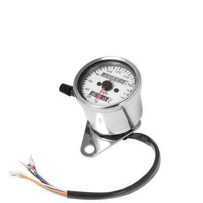 China 12V Universal Motorcycle Odometer Tachometer Metal Motorcycle Two Speed ​​Meter With LED Indicator Tachometer Motorbike for sale