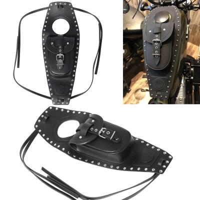 China Leather Motorcycle Fuel Gas Tank Bag Protector Cover Fits For Harley Sportster Iron XL 883 1200 Forty Eight Seventy Two for sale