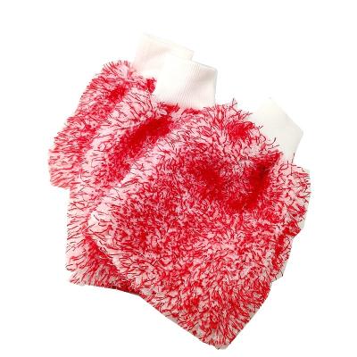 China 70 30 Mini Hand Scratch Wash Glove Free Cleaning Set Korea Car Care Premium Orange Red Synthetic Microfiber Polyester Wholesale Best Quality for sale