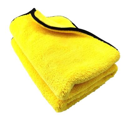 China Microfiber 40*40cm Fleece 450gsm Compressed Seam Polishing Detailing 365 Gray Quick Dry Coral Edgeless Double Sided Wax Car Polishing Towels for sale