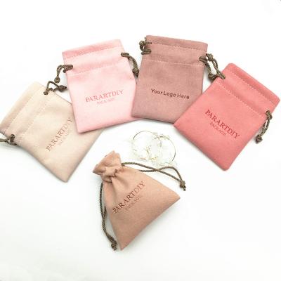 China Suitable for Jewelry Packaging SheepSew 7X9cm Customized Luxury Microfiber Cord Velvet Jewelry Packaging Travel Pouches for sale