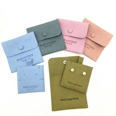 China Suitable for wholesale custom jewelry SheepSew logo jewelry envelope packaging bag microfiber bracelet ring packaging pouches for sale