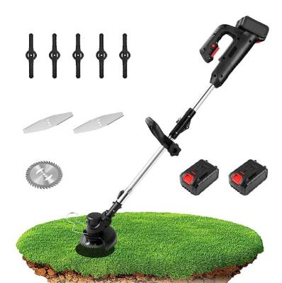 China 21V Anti-Skid Cordless Electric Weed Eater with 3 Kinds of Saw Blades, Adjustable Length Lawn Trimmer for Garden Weed Flower Clearing Trees for sale