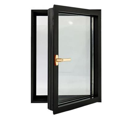 China Custom Folding Double Screen Indoor Thermal Break Aluminum Frame Casement Design Exterior Opening Glazed Stained Glass Window For Home for sale