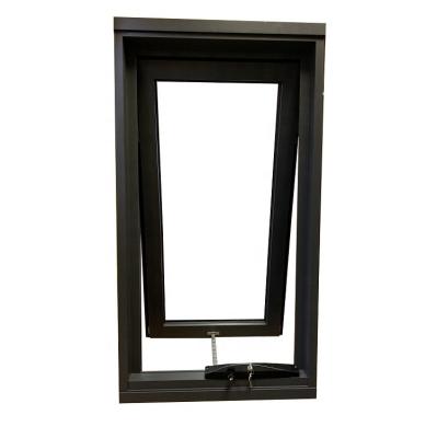 China Shanghai Magnetic Supplier Strong Durable Double Glazed Matte Black Aluminum Chain Awning Winder Window With CE Certificate for sale