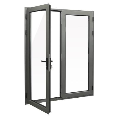 China Water Proof / Aluminum Casement Glass Inswing Door Great Vision / Good Ventilation Hing with 304 Stainless Steel Security Screen for sale