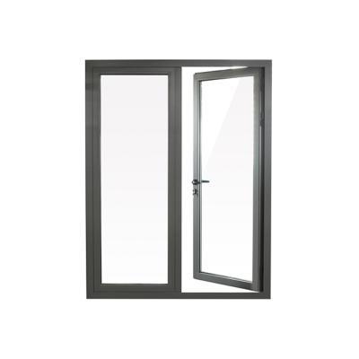 China Heat / Sound Insulation Proof Australian Standard Exterior Aluminum Double Swing Opening Casement Door With Tempered Double Glazing Resistant for sale