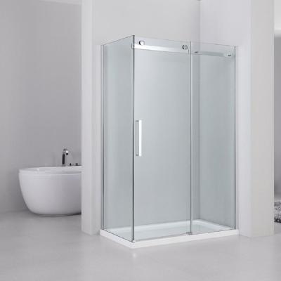 China 3 Sided Modern Stainless Steel Hardware Free Standing Frameless Shower Enclosure Complete for sale