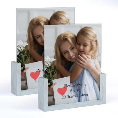 China Personalized Customization Wood Photo Picture Frame Rustic Wooden Picture Frame with Walnut Wood Base and High Definition Break Free Acrylic Covers for sale