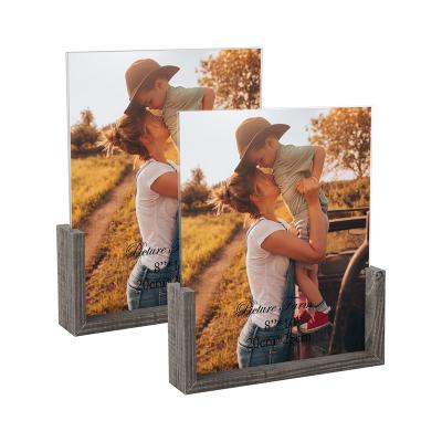 China Personalized Customization New Arrival U shape wood base with Acrylic photo frames picture frame for sale