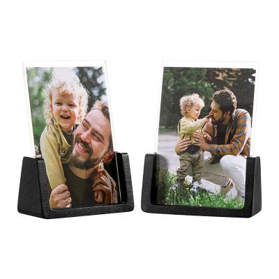 China Personalized Customization Solid RusticTabletop Wooden Photo Frames with Walnut Wood Base set for sale