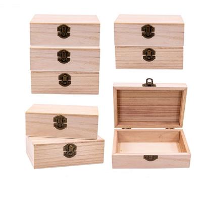 China Europe Unfinished Wood Jewelry Boxes Small Wooden Gift Boxes With Lids for sale