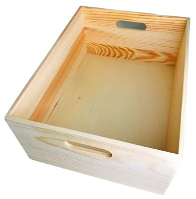 China China OEM Natural Wooden Storage Box Wood Gift Organizer Case with Two handles for sale