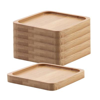 China Sustainable Wholesale Solid Wooden Cake Tray Simple Rectangular Bamboo Tray for Inn for sale