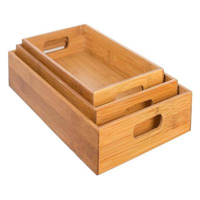 China Sustainable Customized Kitchenware Bamboo Breakfast Serving Plates Food Dessert Coffee Tray Platters Food Display Tray for Restaurant for sale