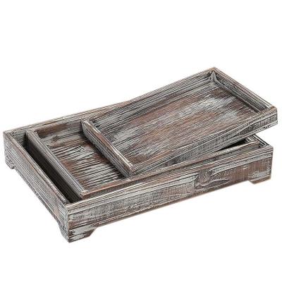 China Sustainable Solid Wood Bread Cheese Tray Coffee Tea Wooden Tray Wooden Food Tray Storage for Restaurant for sale