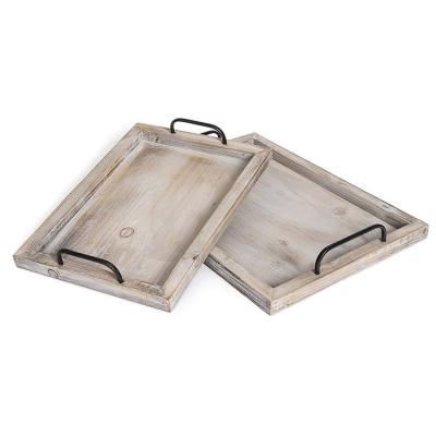 China Sustainable Customized Decor Serving Platters Nesting Wooden Board Rustic Vintage Food Serving Trays for sale