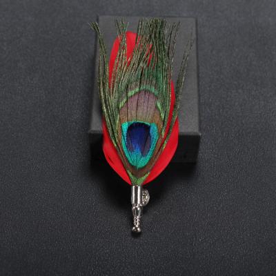 China Wholesale High Quality Korea Feather Feather Bulk Men's Handmade Brooch for sale