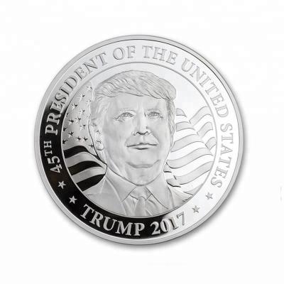 China Europe Professional Pure Gold and Pure Silver Custom Metal Donald Trump Challenge Coin for sale