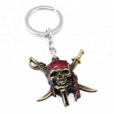 China Cool Metal 3D Skull Major Pirates of the Caribbean Key Chain For Sale for sale