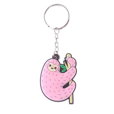 China Soft Plastic Cartoon Sloth Key Chain Tourist Souvenir PVC Key Chain for sale